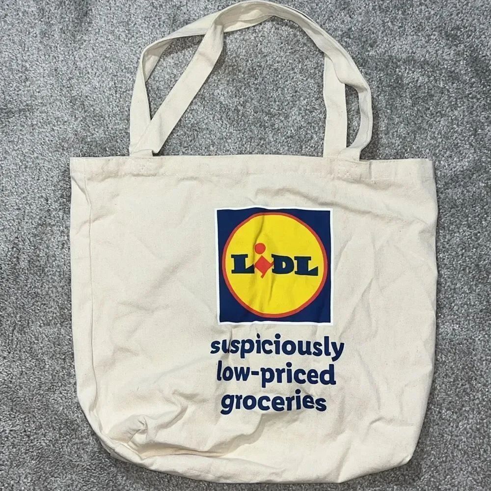 Big Canvas LIDL North Carolina open top beach shopping carry shoulder bag